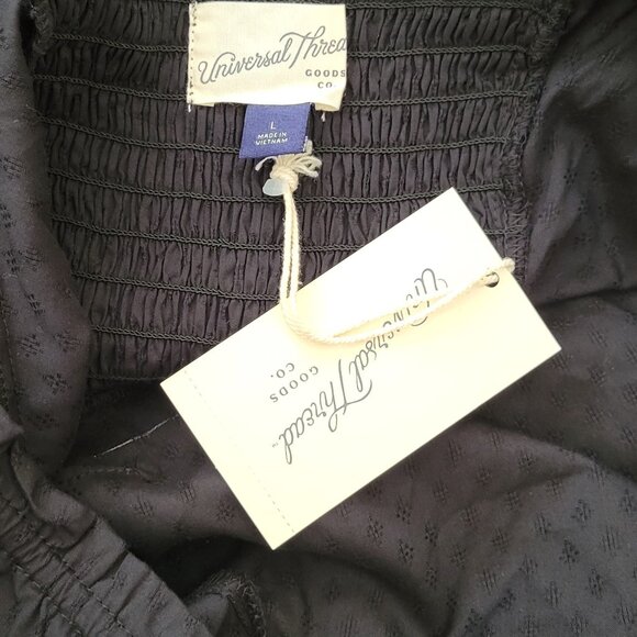 Universal Thread Ebony Smocked Tiered Mini Dress Balloon Sleeves Sz Large NEW - Picture 11 of 15